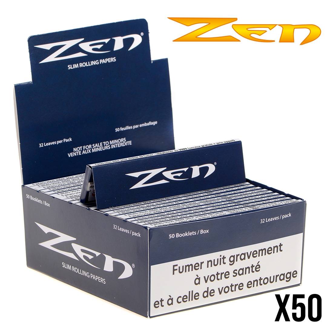 FEUILLES A ROULER ZEN BLUE SLIM X50