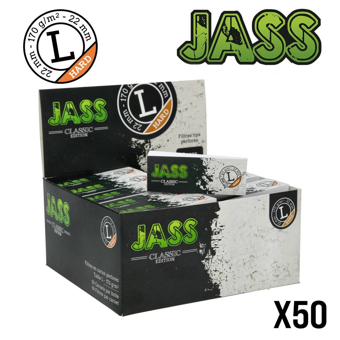 FILTER TIPS JASS HARD CLASSIC EDITION X50 TAILLE L