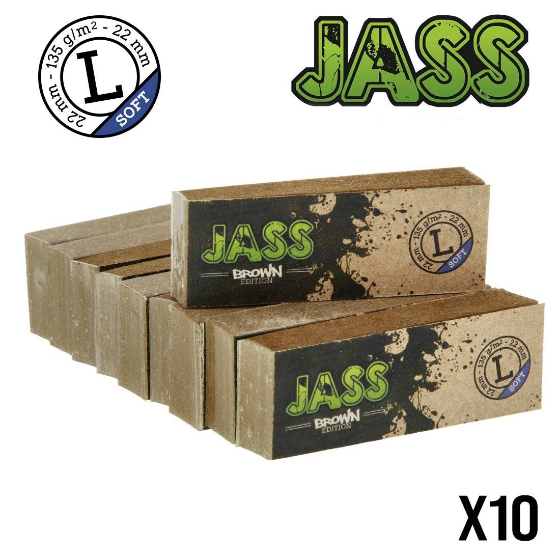FILTER TIPS JASS SOFT BROWN TAILLE L X10