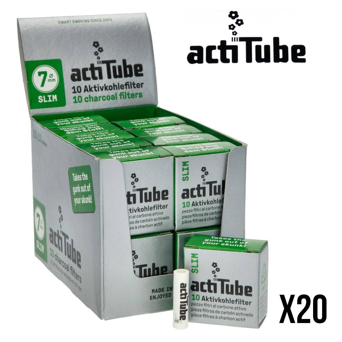 FILTRE A CHARBON ACTITUBE SLIM PAR 10 DISPLAY DE 20
