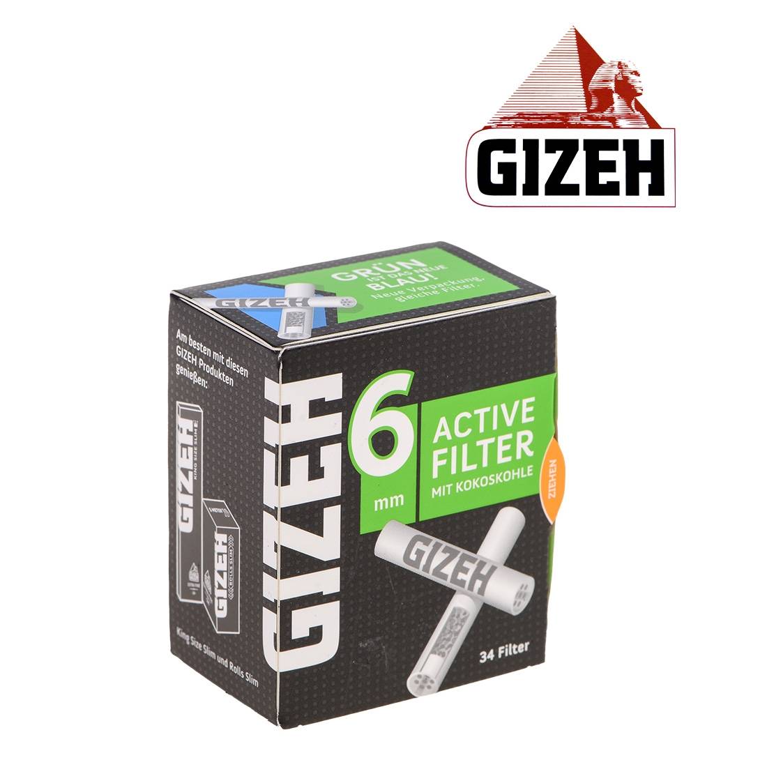FILTRE GIZEH CHARBON ACTIF 6MM ACTIVE FILTER