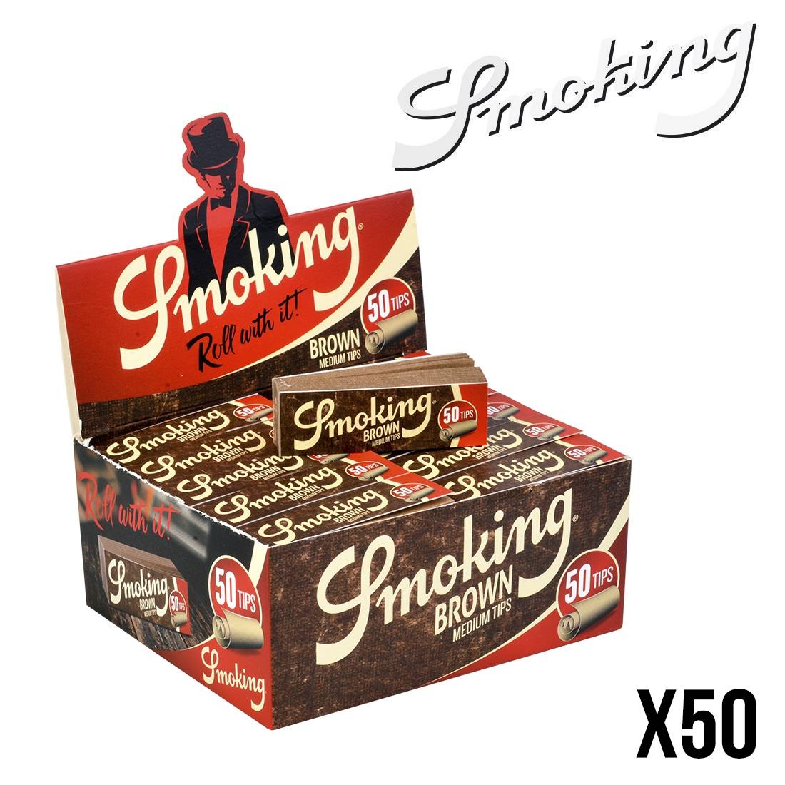 FILTRE TIPS PERFORE SMOKING BROWN X50