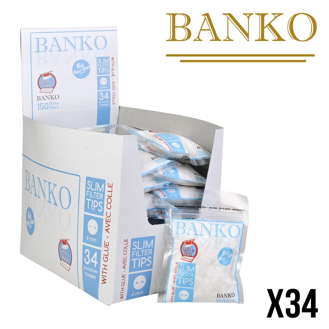 FILTRES BANKO LICK AND STICK 6MM X34