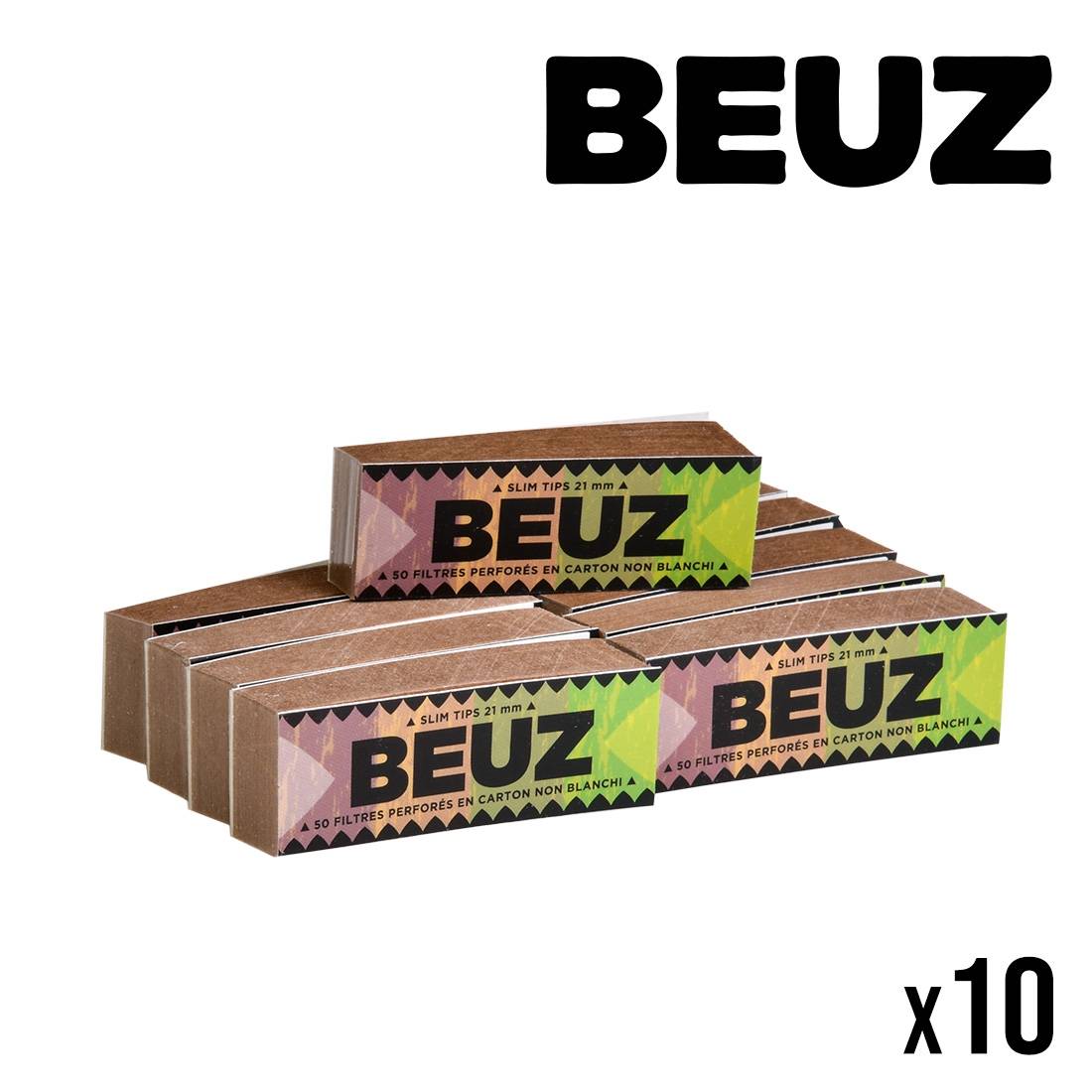 FILTRES CARTON BEUZ NON BLANCHIS PERFORES X10