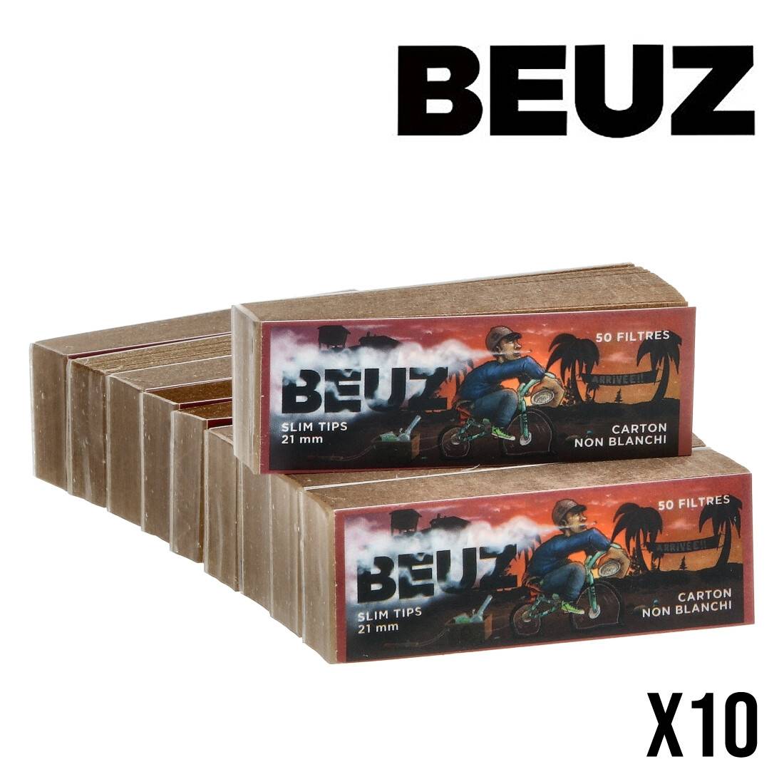 FILTRES CARTON BEUZ SLIM NON BLANCHI BIKE X10