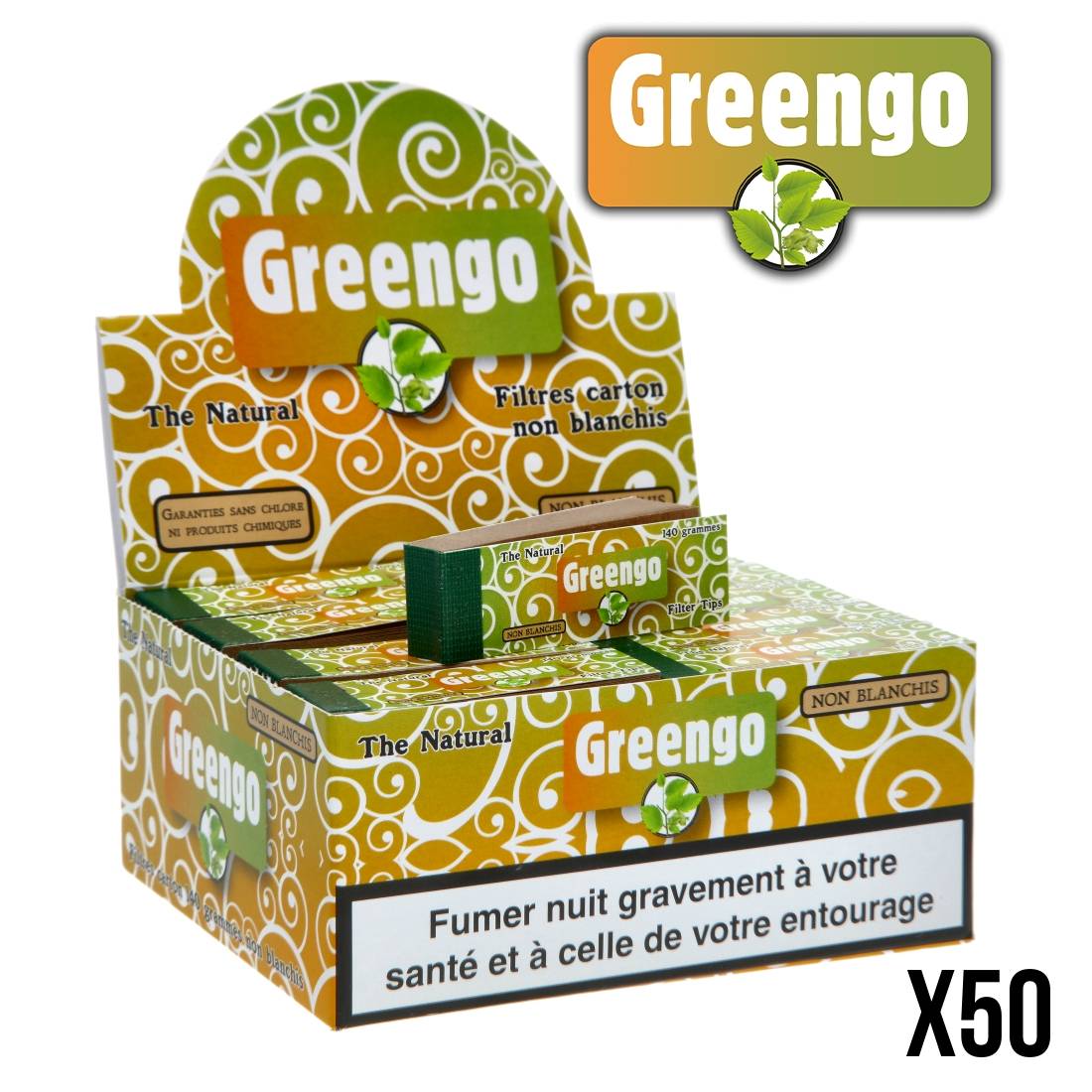 FILTRES CARTON GREENGO NON BLANCHIS X50