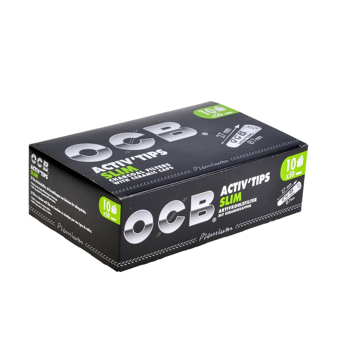 filtre cigarette charbon actif OCB Activ Tips Virgin Filtres Marron non blanchi - Filtration Anti-Goudron et nicotine tabac Filtre a cigarette Ocb -