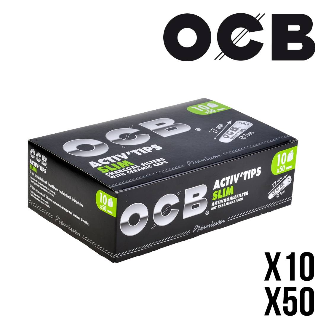 FILTRES CHARBON ACTIF OCB X10