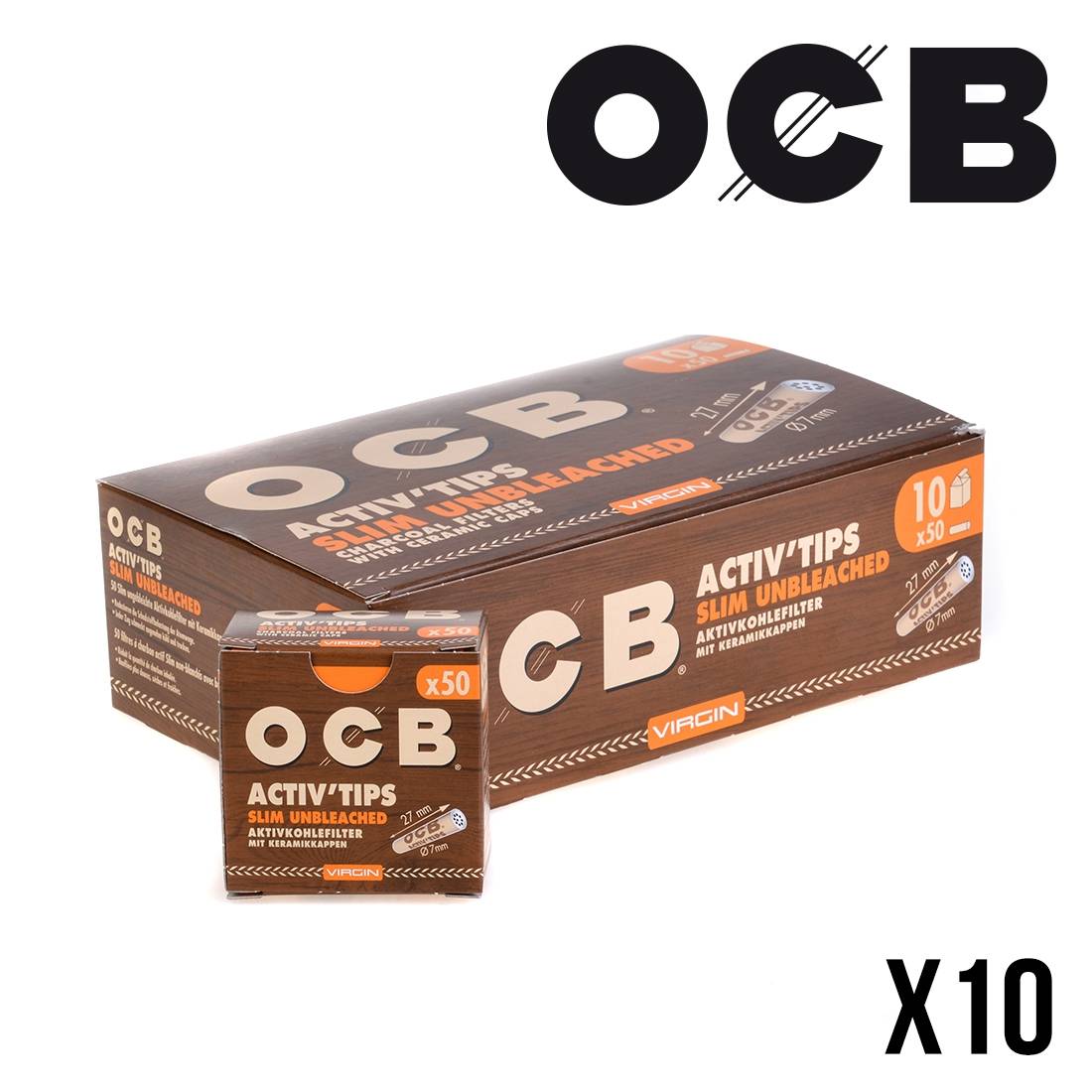 FILTRES CHARBON ACTIF OCB NON BLANCHI X10