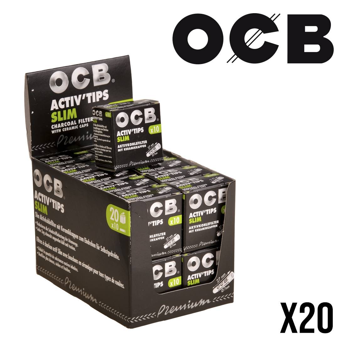 FILTRES CHARBON ACTIF OCB PAR 10 X20