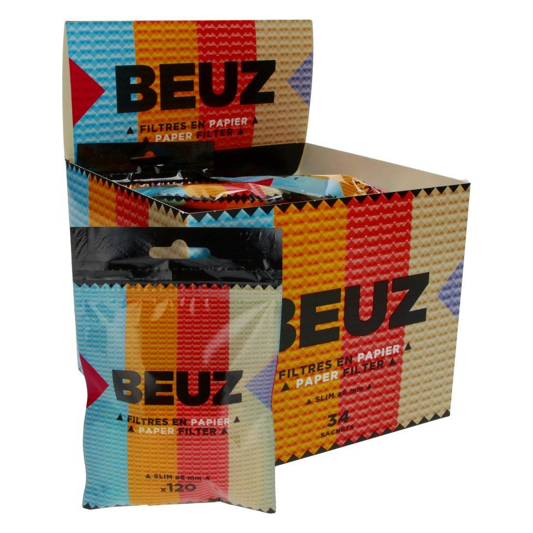 Filtres en papier Beuz Slim 6mm par 120 X34