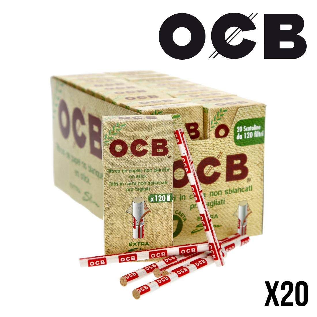 FILTRES OCB BIO EXTRA SLIM EN STICKS X20