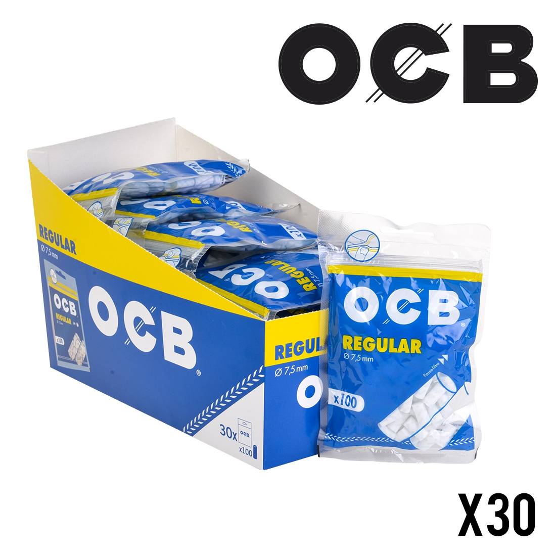 FILTRES OCB REGULAR EN ACETATE 7,5MM X30