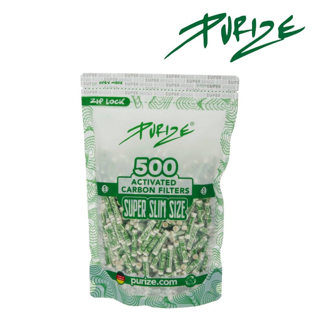 FILTRES PURIZE AU CHARBON ACTIF SUPER SLIM SIZE PAR 500