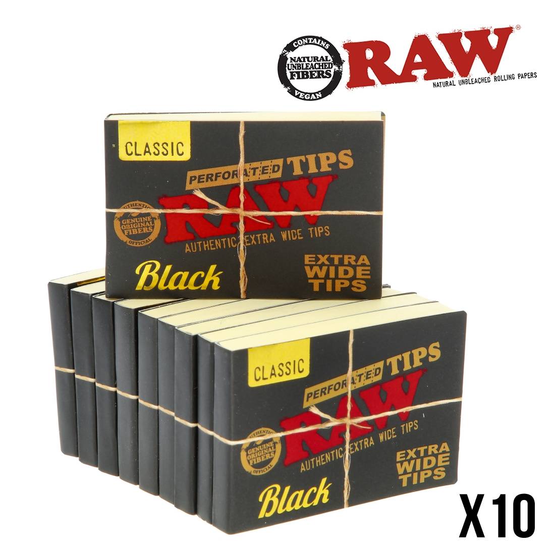FILTRES RAW BLACK EXTRA WIDE X10