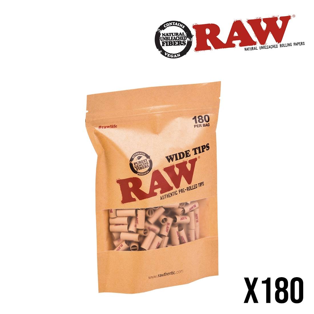 FILTRES RAW PRE-ROULES WIDE SACHET DE 180