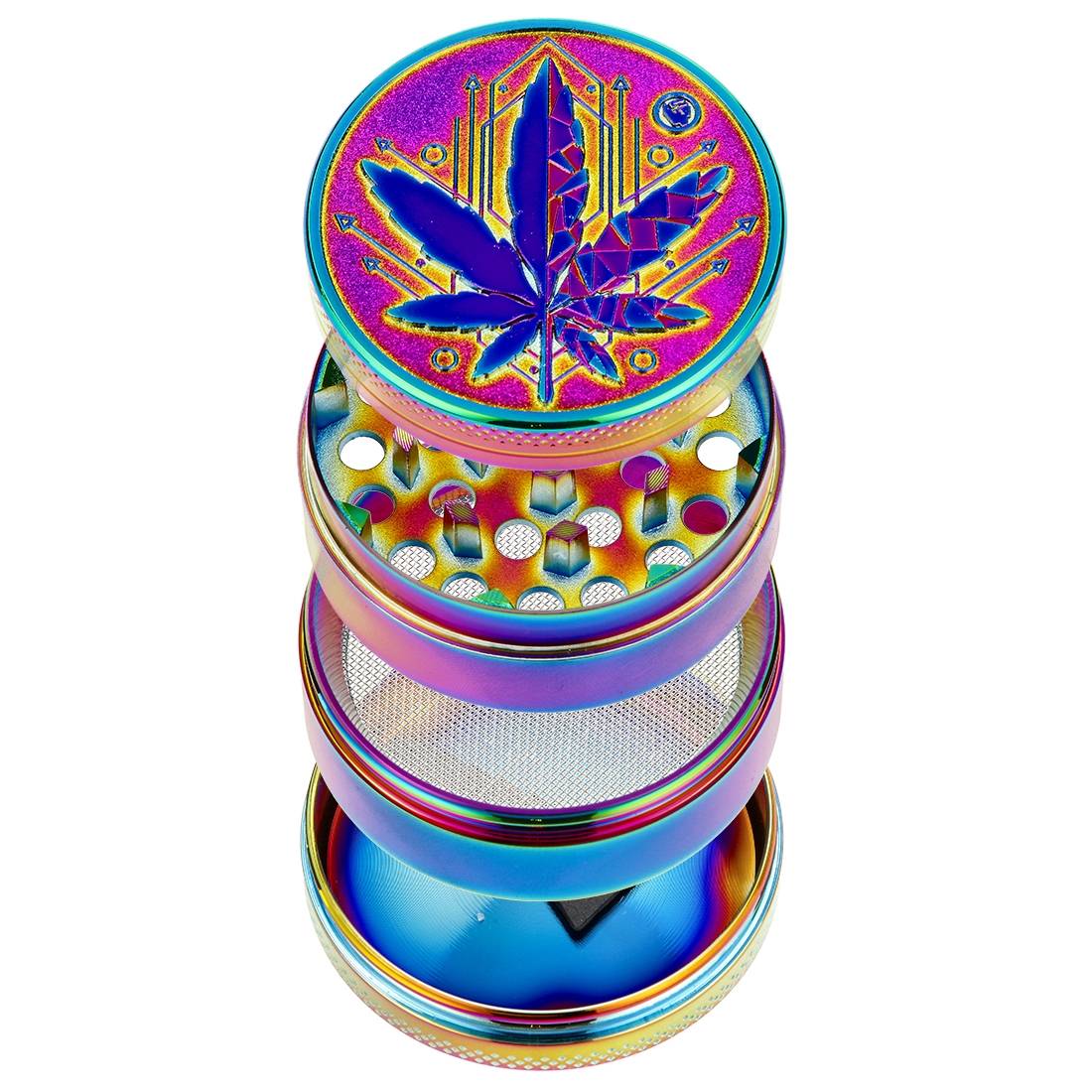 GRINDER FIRE-FLOW RAINBOW GEOMETRICAL LEAF 50MM