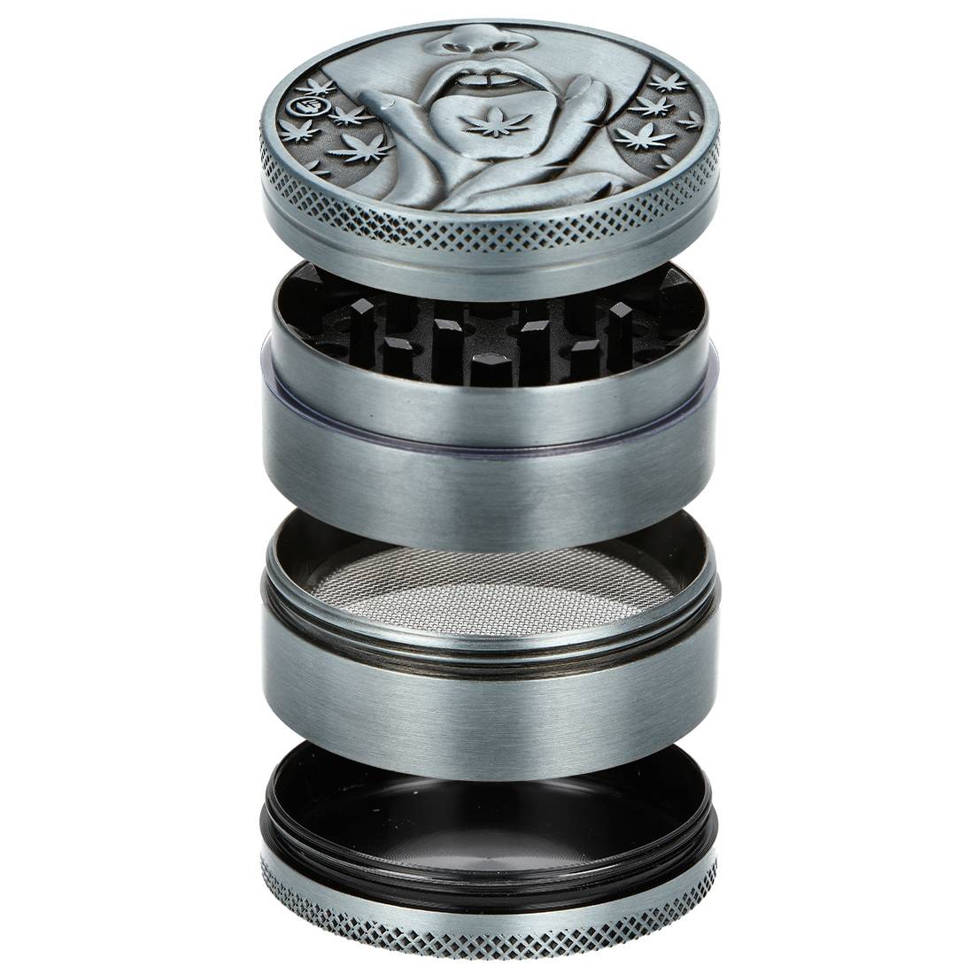 GRINDER FIRE-FLOW SILVER 420 GIRL LEAF