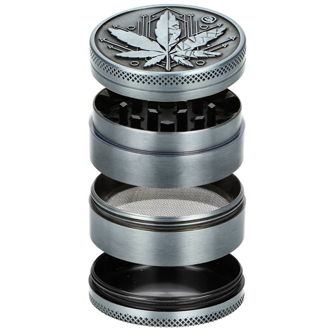 GRINDER FIRE-FLOW SILVER GEO LEAF