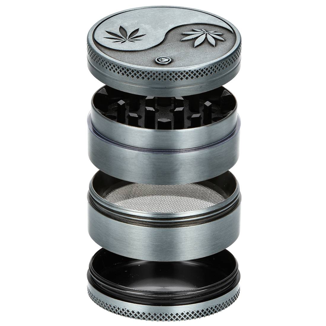 GRINDER FIRE-FLOW SILVER YIN YANG LEAF