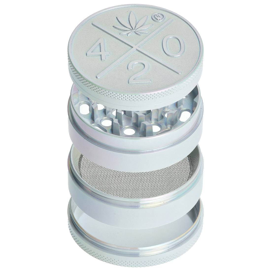 Grinder Fire-Flow Icy Pearl 420 Logo
