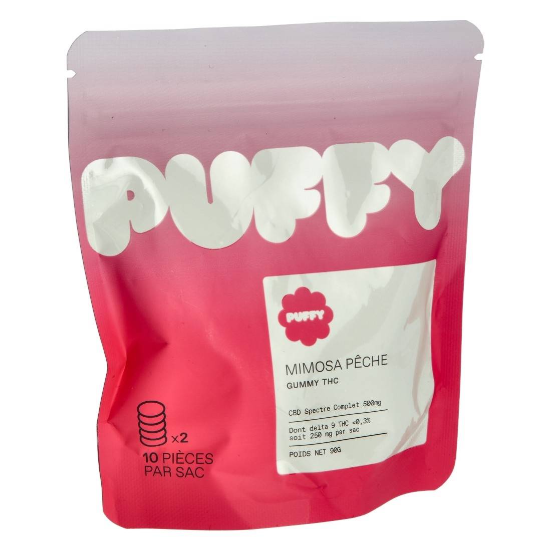 Gummies Puffy Yummy Mimose Pêche CBD 250MG - DELTA 9 250MG