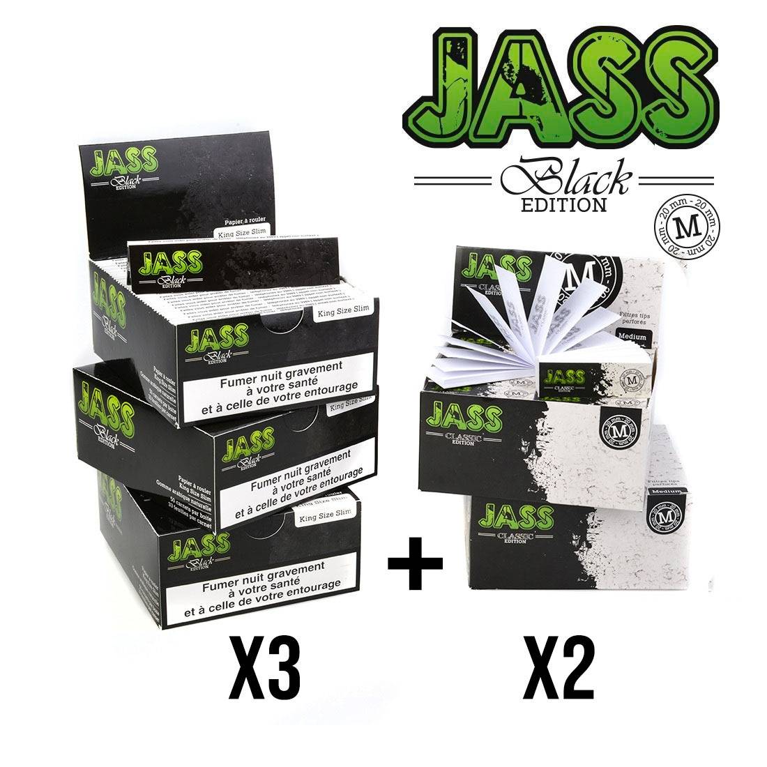 .FEUILLE JASS PAPER BLACK + TIPS TAILLE M