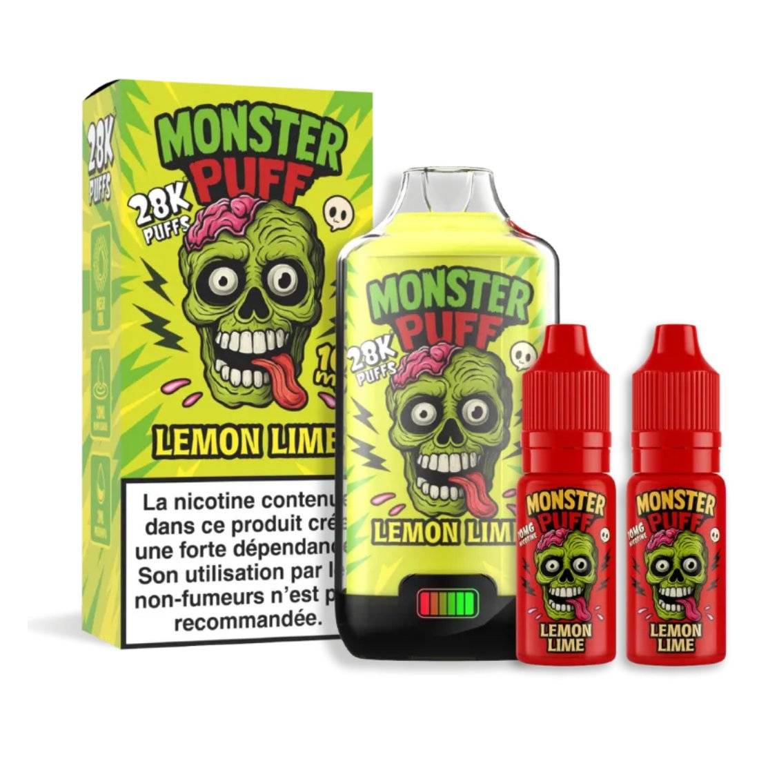 Kit Monster Puff Lemon Lime 28000 Puffs - Disponible sur S Factory !