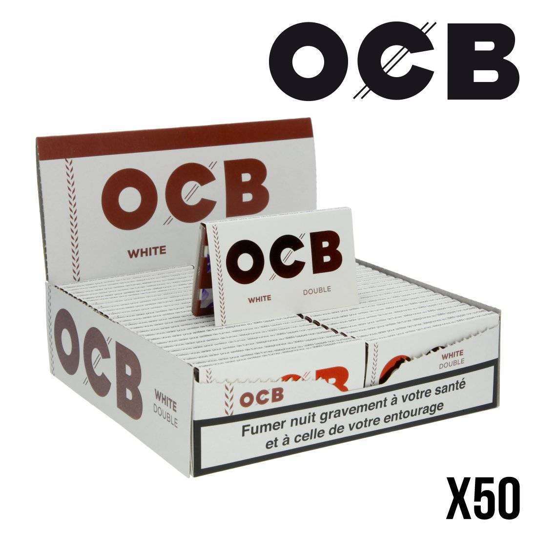OCB N°4 BLANC PETIT FORMAT x50