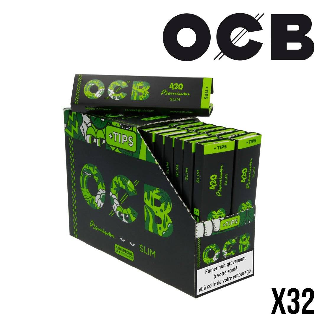 OCB SLIM PREMIUM SPECIAL 420 EDITION + TIPS X32