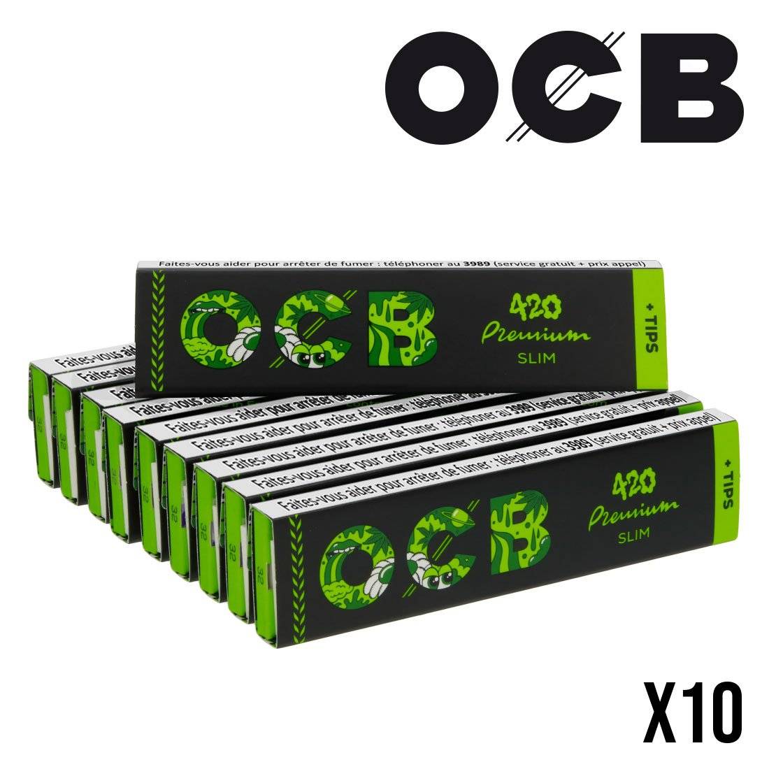 OCB SLIM PREMIUM SPECIAL 420 EDITION + TIPS X10