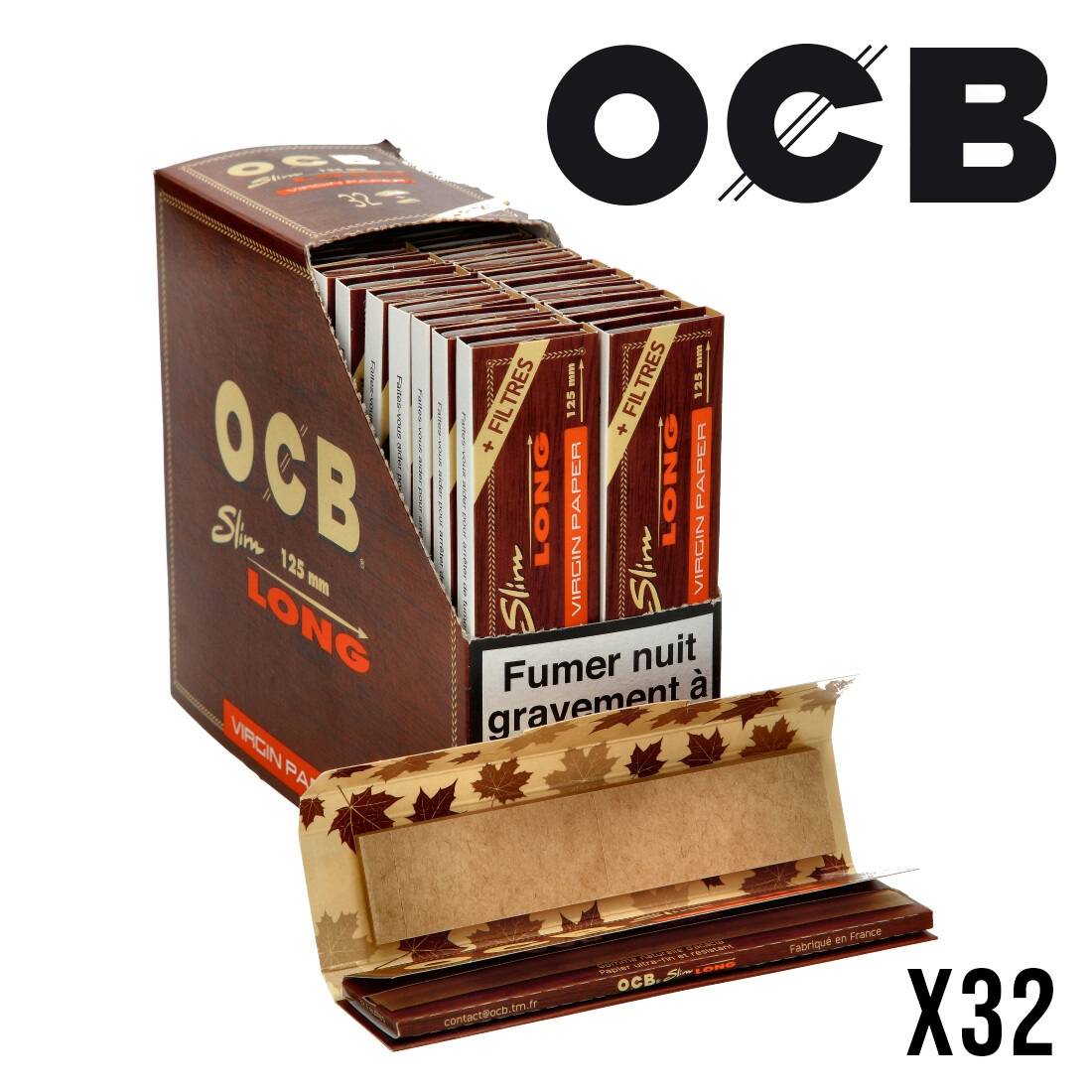 OCB VIRGIN SLIM + TIPS LONG PAR 32