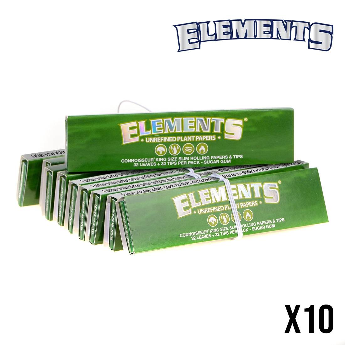 PAPIER A ROULER ELEMENTS GREEN CONNOISSEUR 2 EN 1 X10