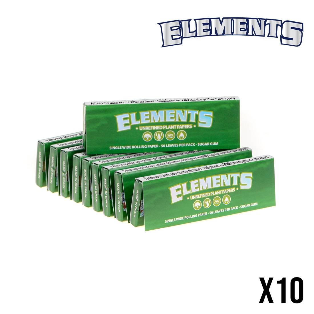 PAPIER A ROULER ELEMENTS GREEN SINGLE WIDE X10