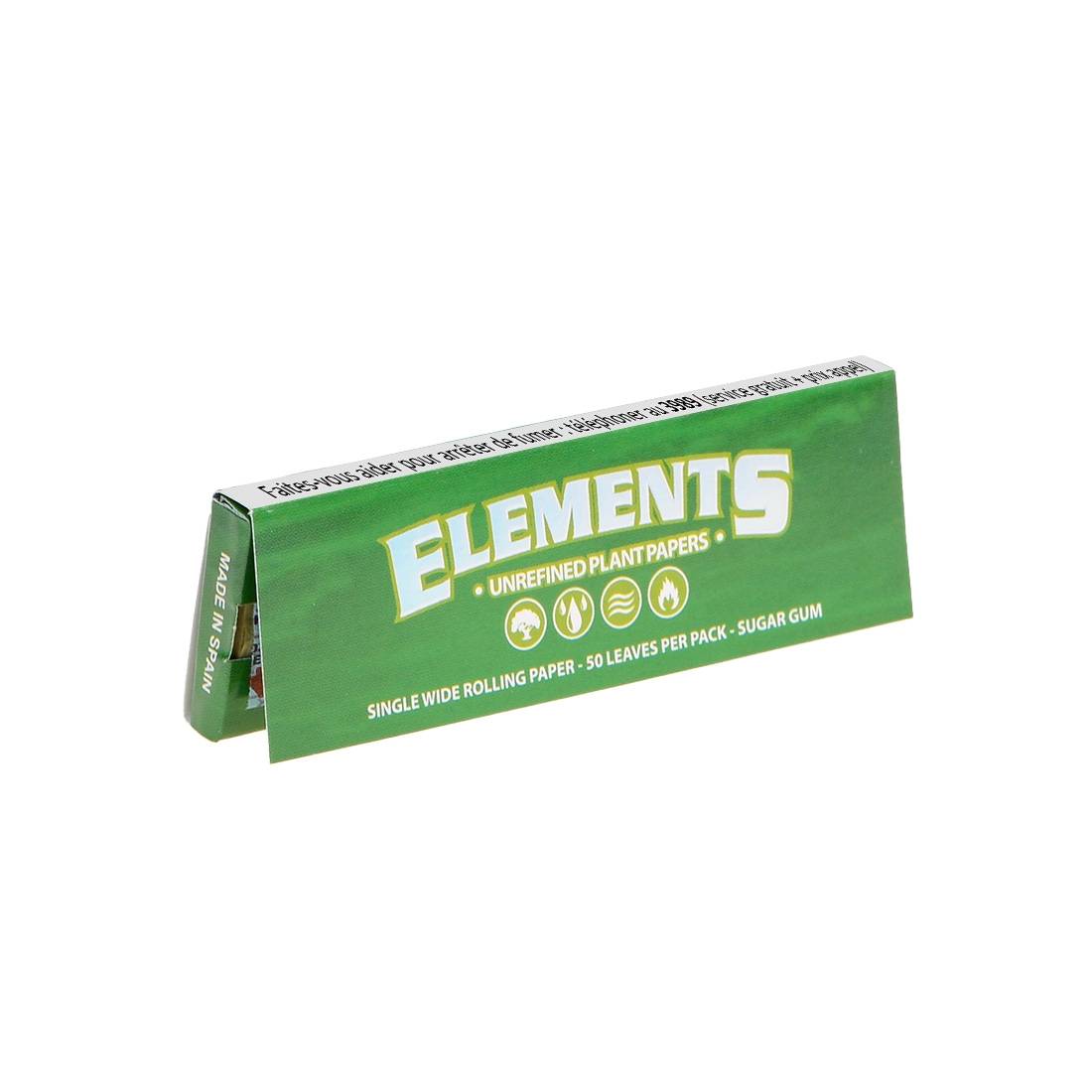 PAPIER A ROULER ELEMENTS GREEN SINGLE WIDE X50