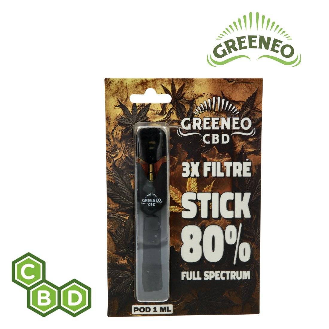 VAPE PEN STICK 3X FILTRE 1ML 80% GRENEO