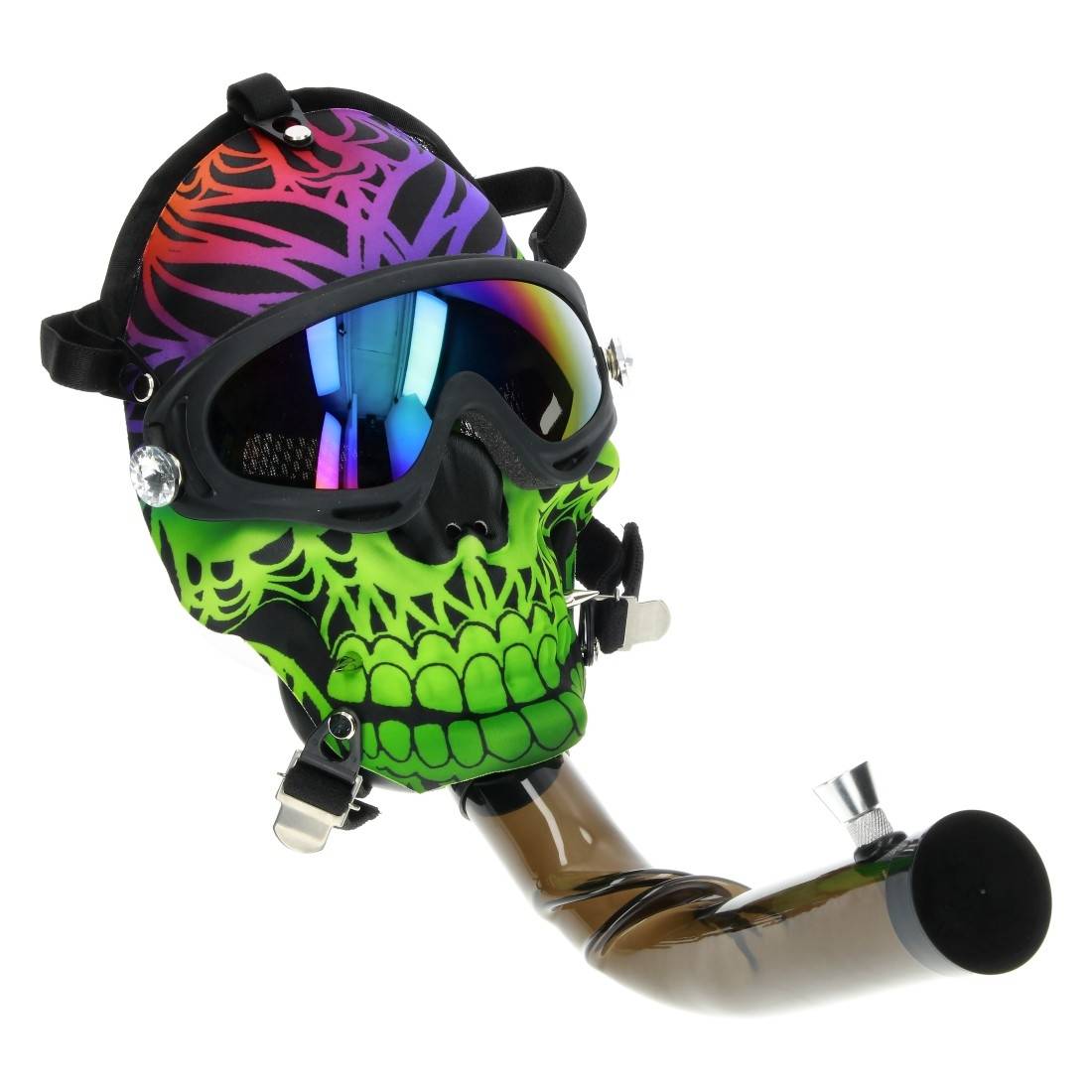 Pipe à eau masque Green Skull