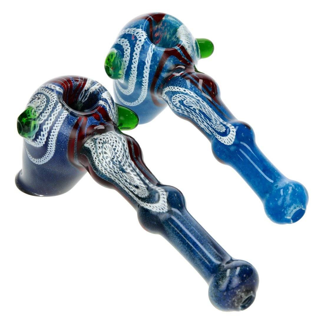 Pipe en verre Sherlock Blue Lattice 18cm