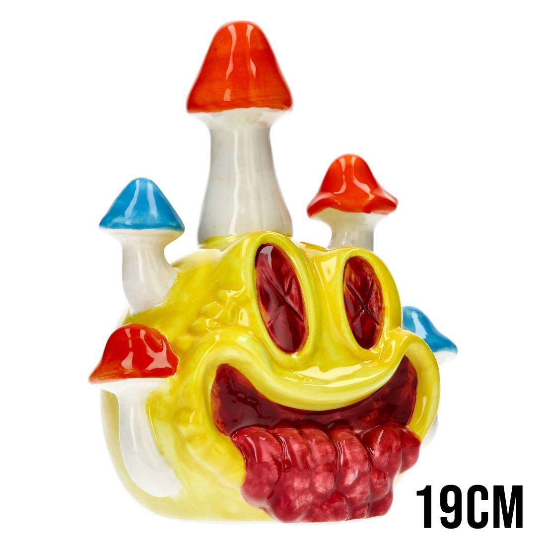 PIPE ROUND SMILEY AND MUSHROOMS 19CM