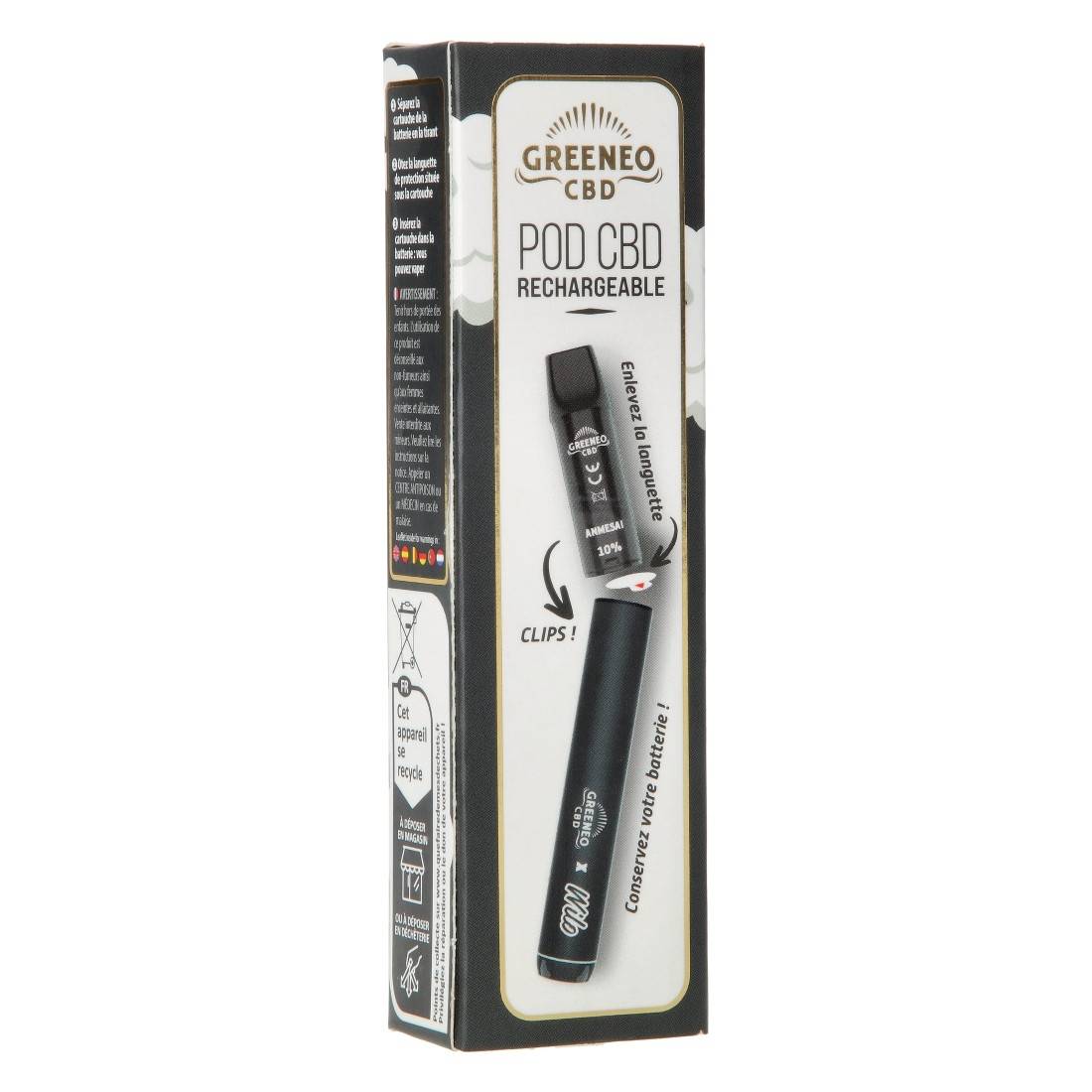 Pod CBD Greeneo X Wilo Anmesai 600 Puffs - Dispo chez S Factory !