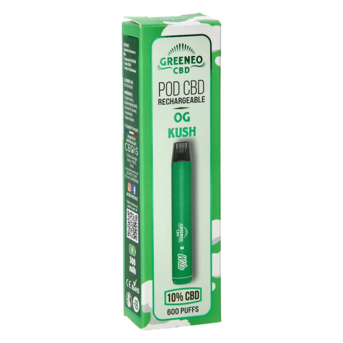 Puff Rechargeable OG Kush Wilo de Greeneo