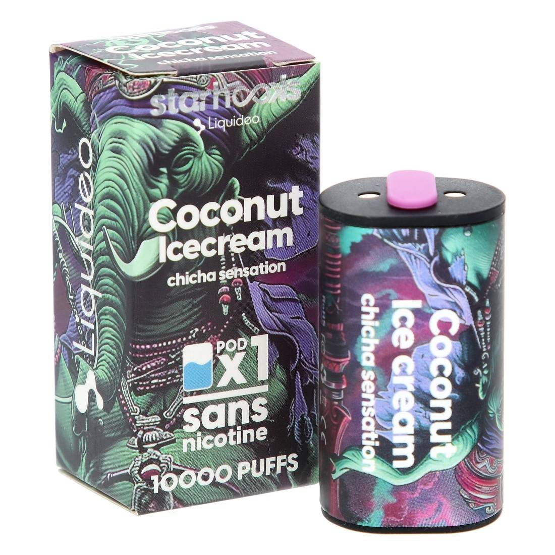 Pod Starhooks Liquideo Coconut Ice Cream Chicha Sensation 10000 Puffs