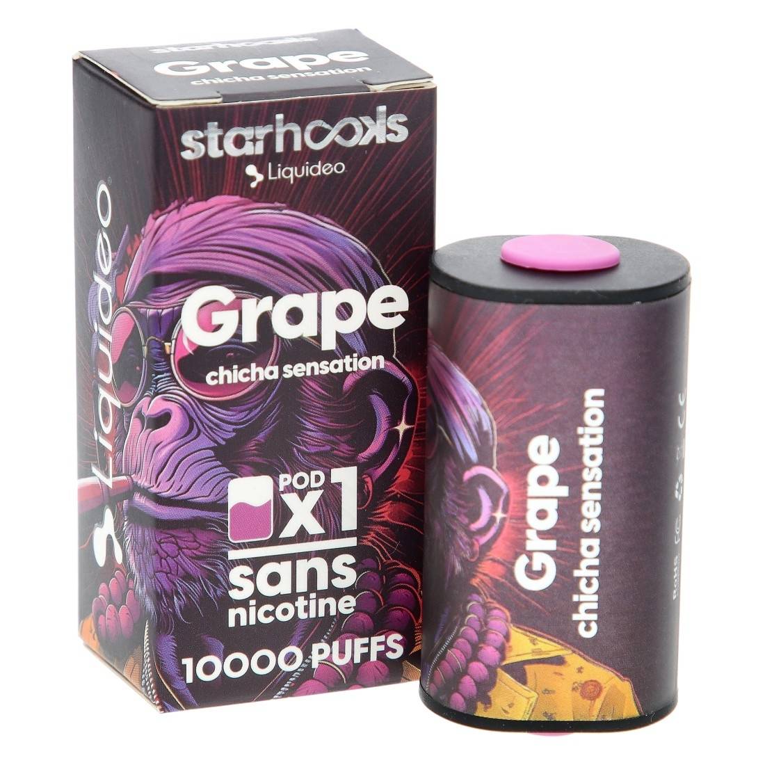 Pod Starhooks Liquideo Grape Chicha Sensation 10000 Puffs
