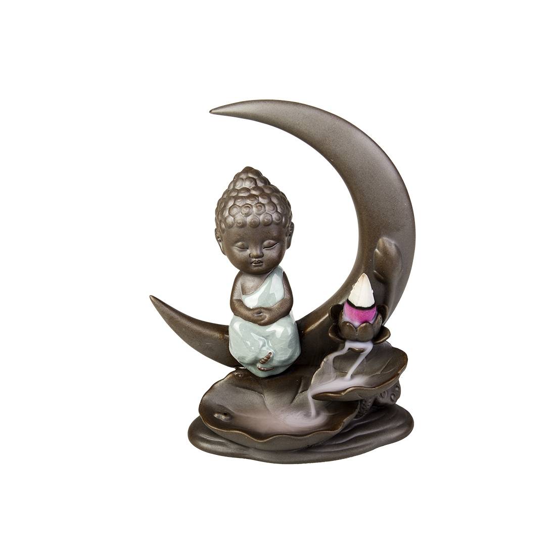 PORTE ENCENS BACKFLOW BOUDDHA LUNE 17CM