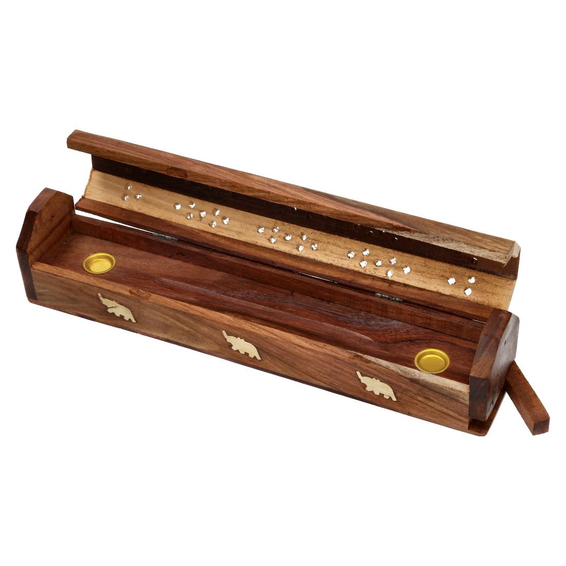 PORTE ENCENS BOIS COFFRET ELEPHANTS