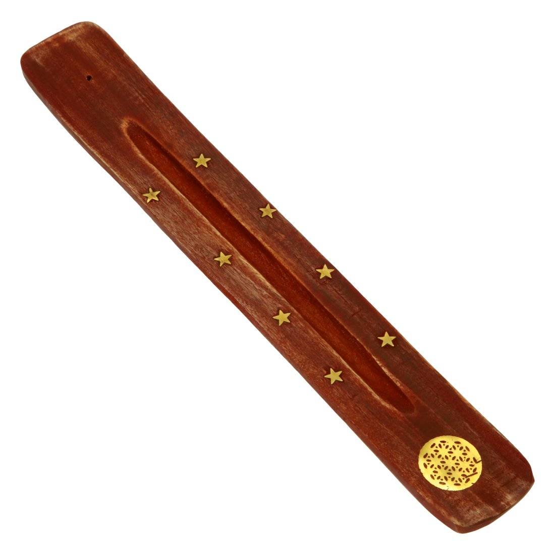 Porte Encens Bois Ski Fleur de Vie 25cm