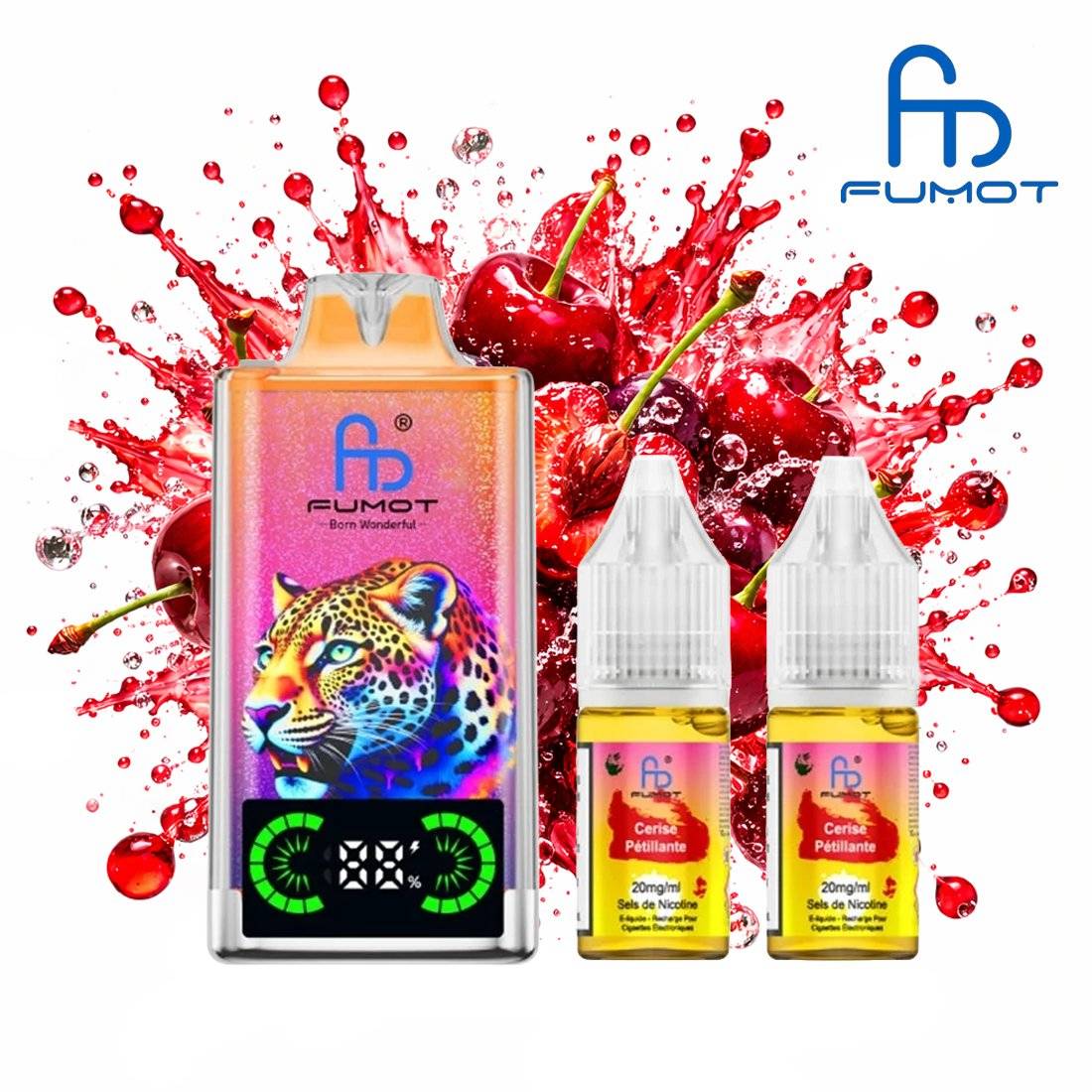 PUFF FUMOT LEOPARD CERISE PÉTILLANTE 20MG 40000 PUFFS