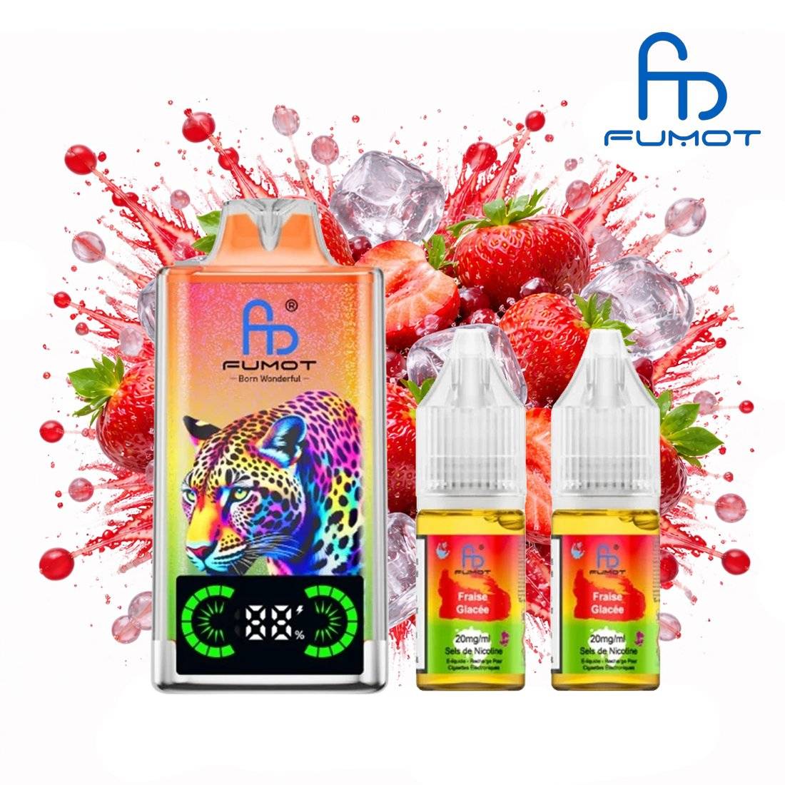 PUFF FUMOT LEOPARD FRAISE GLACÉE 20MG 40000 PUFFS