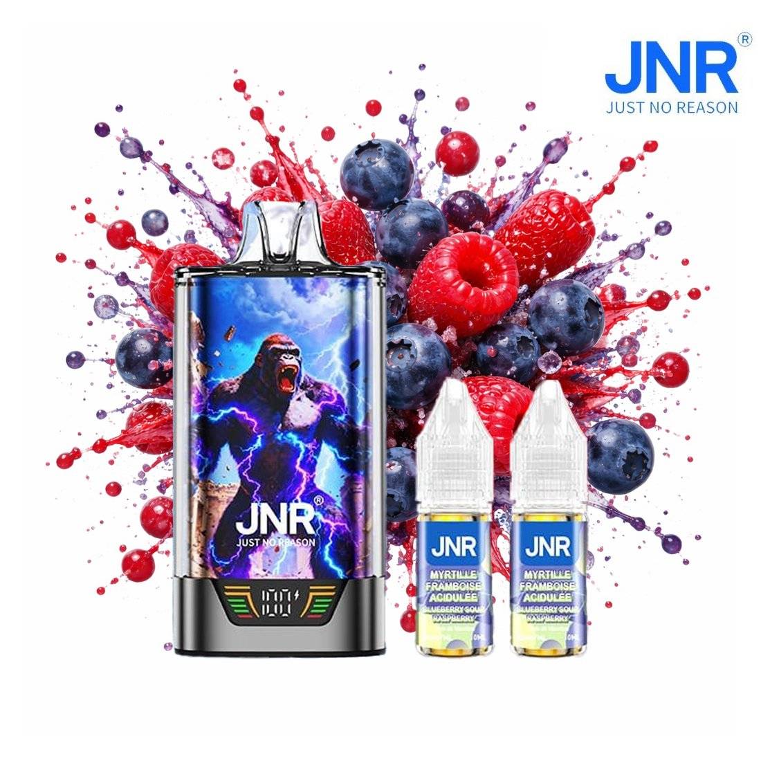 PUFF GORILLA X JNR MYRTILLE FRAMBOISE ACIDULÉE 20MG 43000 PUFFS