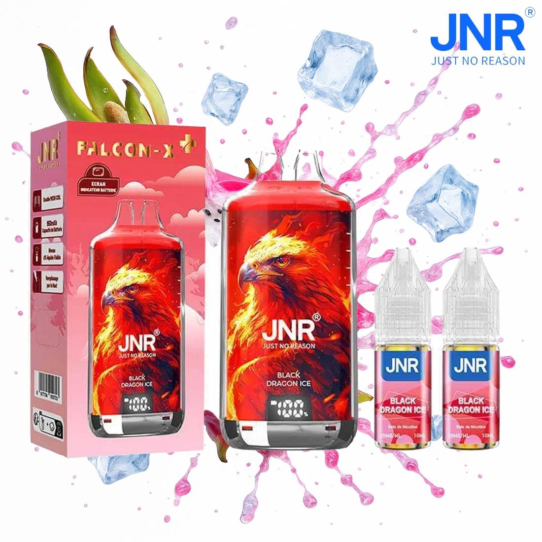 PUFF JNR FALCON-X PLUS BLACK DRAGON ICE 20MG 28000 PUFFS
